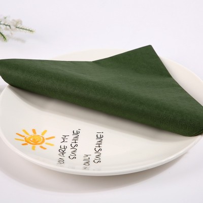 工厂直发33*33CM彩色纸巾派对聚会染色晚餐餐巾纸浅绿/中绿/深绿图5