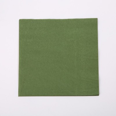 工厂直发33*33CM彩色纸巾派对聚会染色晚餐餐巾纸浅绿/中绿/深绿图7