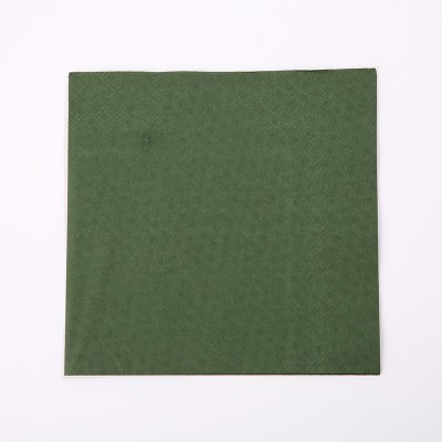 工厂直发33*33CM彩色纸巾派对聚会染色晚餐餐巾纸浅绿/中绿/深绿图4