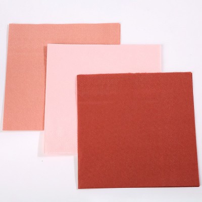 纯色餐巾纸巾批发染色酒红粉色亚马逊鸡尾酒节日派对彩色烫金纸巾图7