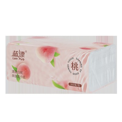 蓝漂 抽纸源头工厂 抽纸整箱卫生纸白桃味香型可湿水纸巾卫生纸