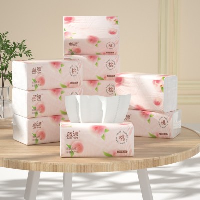 蓝漂 抽纸源头工厂 抽纸整箱卫生纸白桃味香型可湿水纸巾卫生纸图3