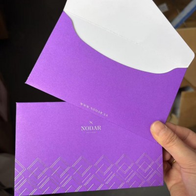 高级珠光纸信封明信片封套定制婚礼请帖邀请函包装纸烫金logo印刷图3
