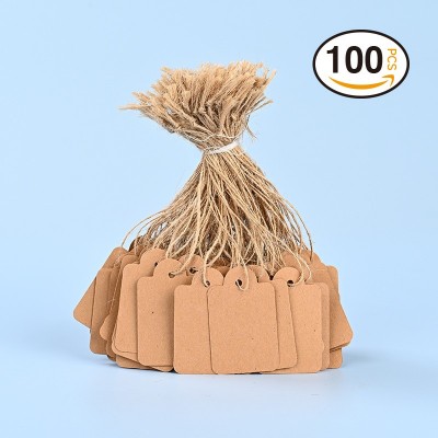 麻绳吊牌源厂现货咖色牛皮纸圣诞礼品装饰签名吊牌手写100套35x45图3