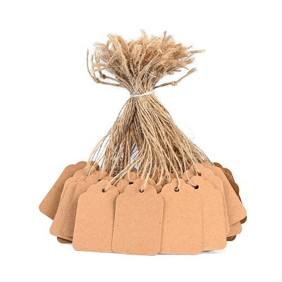 麻绳吊牌源厂现货咖色牛皮纸圣诞礼品装饰签名吊牌手写100套35x45图4