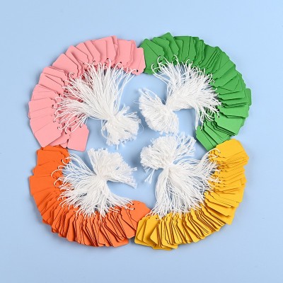 跨境咖色牛皮纸空白吊牌可手写白色细绵线价格标签纸吊牌35x45x25图3