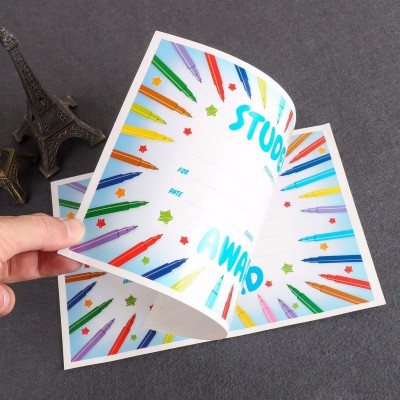 外贸纸卡头纸卡 铜版纸彩卡对折纸卡【双面印刷复膜对折纸卡】图2