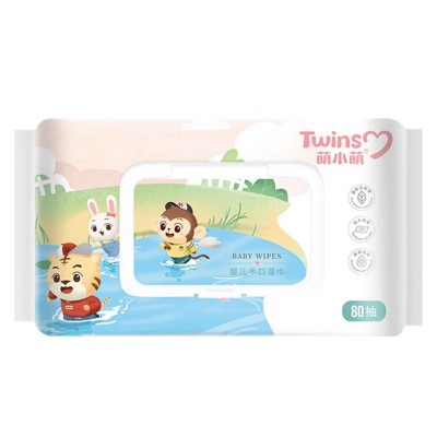 萌小萌绵柔婴儿大湿巾儿童湿纸巾宝宝可用湿巾新升级80抽家庭装图4