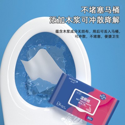 湿厕纸家用超划算可降解湿纸巾大包抽取式80抽湿厕纸加大加厚