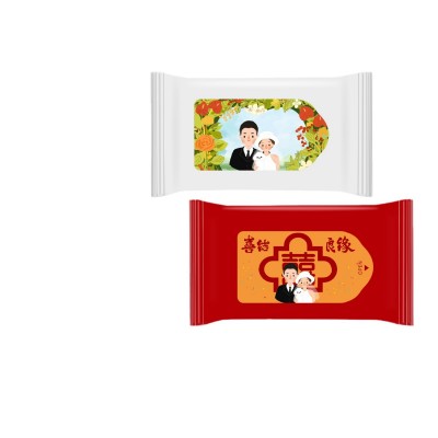 定制5片装湿巾新婚喜庆典订婚宴席专用纪念金银钻石婚礼多片可做图4