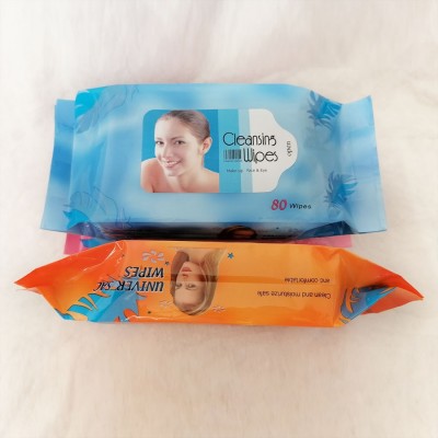 80片袋装女士卸妆面部清洁湿纸巾外文包装 厂家批发D做图2