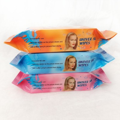80片袋装女士卸妆面部清洁湿纸巾外文包装 厂家批发D做