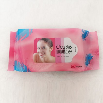 80片袋装女士卸妆面部清洁湿纸巾外文包装 厂家批发D做图5