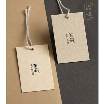 服装吊牌 logo女装店标签高档草香纸通用加厚商标防伪图5