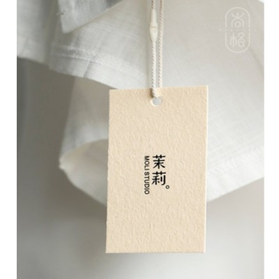 服装吊牌 logo女装店标签高档草香纸通用加厚商标防伪图4