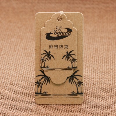 牛皮纸吊牌黑卡纸女装高档标签服装烫金童装吊牌小批量现货合格证图4