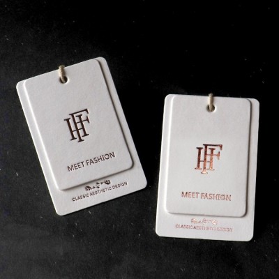 服装吊牌定 制衣服标签挂牌定 做商标logo高档烫金棉卡订 制