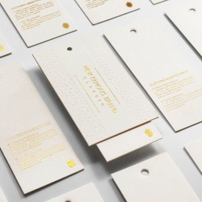 吊牌衣服价格标签特种纸烫金挂牌吊卡店商标logo制作纸质图5