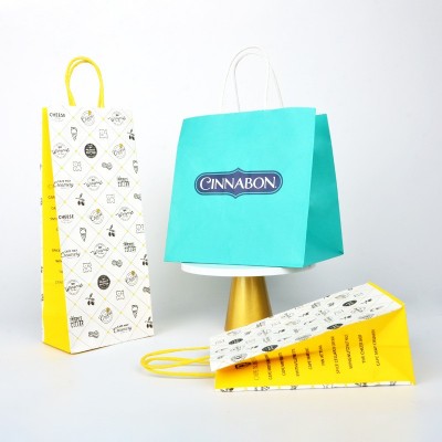 牛皮纸餐饮袋子外卖手提纸袋糕点纯手工小吃食品打包袋定制logo图4