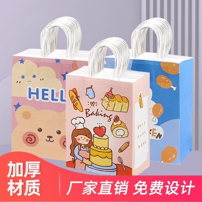 定制卡通ins风牛皮纸手提袋迷你可爱伴手礼袋纸质购物袋定做logo图5