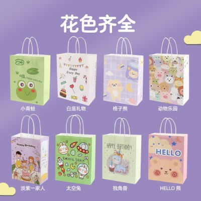 定制卡通ins风牛皮纸手提袋迷你可爱伴手礼袋纸质购物袋定做logo图2