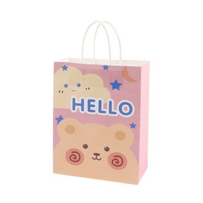 定制卡通ins风牛皮纸手提袋迷你可爱伴手礼袋纸质购物袋定做logo