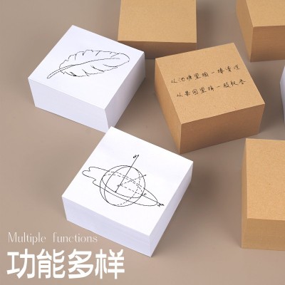 便利贴粘性强学生用纸砖牛皮纸创意超厚有粘性简约空白横线留言彩图3