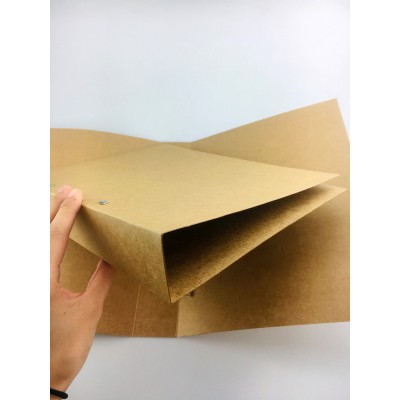 厂家定制A4牛皮纸2孔文件夹事务所审计办公资料夹长押夹定做logo图2