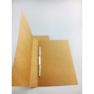 厂家定制A4牛皮纸2孔文件夹事务所审计办公资料夹长押夹定做logo