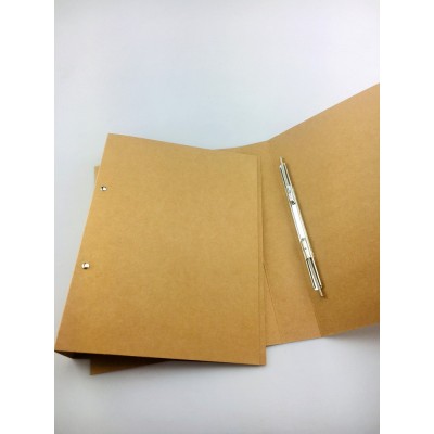 厂家定制A4牛皮纸2孔文件夹事务所审计办公资料夹长押夹定做logo图4