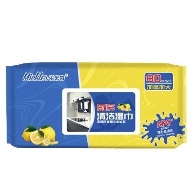 定制做厨房湿巾去油污专用80抽大包加厚一次性免洗厨房清洁湿巾纸图3