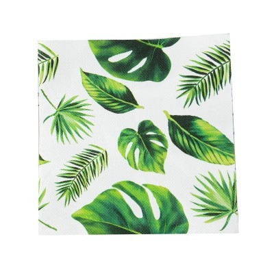跨境彩色印花餐巾纸绿色植物系列家用餐桌装饰方巾纸花朵树叶纸巾图3