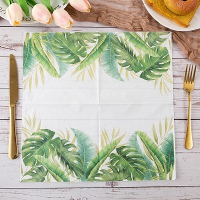 厂家直销派对印花纸巾餐巾纸聚会彩色纸花草批发餐厅可以加印LOGO