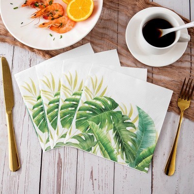 厂家直销派对印花纸巾餐巾纸聚会彩色纸花草批发餐厅可以加印LOGO图3