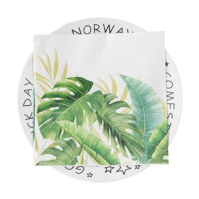 厂家直销派对印花纸巾餐巾纸聚会彩色纸花草批发餐厅可以加印LOGO图5