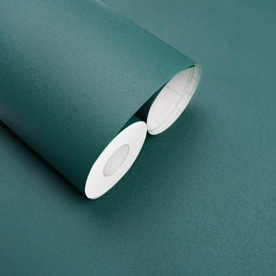 VC墨绿色墙纸壁纸自粘批发北欧简约素色客厅卧室学校文化墙贴