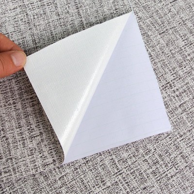 布纹墙纸自粘防水壁纸纯素色卧室客厅PVC麻布宿舍翻新贴纸批发图2