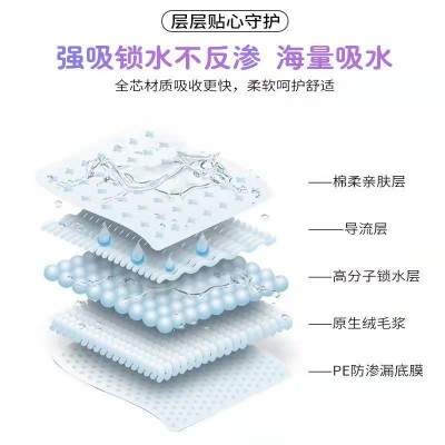 源头工厂卫生巾整箱批发310干爽网面护垫轻薄透气夜用少女姨妈巾