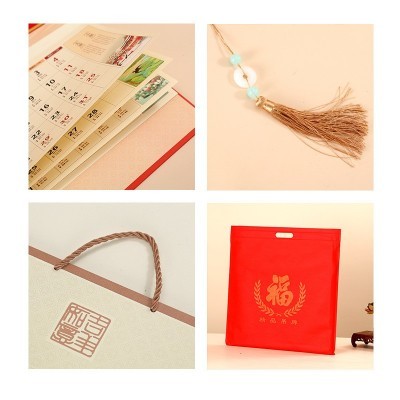 新款2025挂历蛇年挂历金箔福字特度六开吊牌批发广告烫金logo定制图3