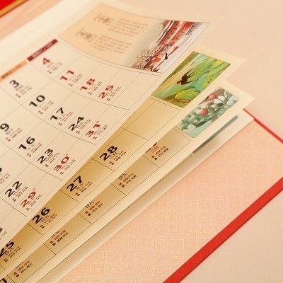 新款2025挂历蛇年挂历金箔福字特度六开吊牌批发广告烫金logo定制图2
