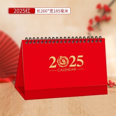 2025蛇年中国红企业广告台历定制挂历印刷月历定做日历加烫金logo图5