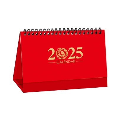 2025蛇年中国红企业广告台历定制挂历印刷月历定做日历加烫金logo图3