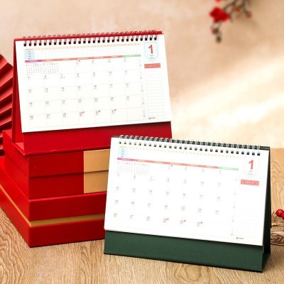 2025蛇年中国红企业广告台历定制挂历印刷月历定做日历加烫金logo图4