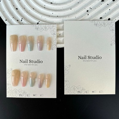 现货轻奢高档穿戴甲卡纸背景卡片美甲饰品展示专用小卡片批发图4