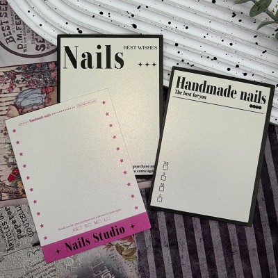 闪光纸甜酷美甲打版展示背景收纳打包卡纸设计穿戴甲卡片包装批发图2