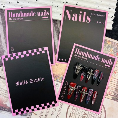 定制使用说明 高级渐变ins简约美甲展示卡纸 穿戴甲卡纸设 计批发图3