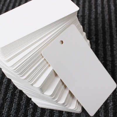 300g白卡多规格铜版纸可加印logo工厂直销现货服装标签 空白吊牌