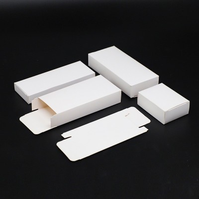 白盒现货批发通用白卡纸盒化妆品纸盒包装盒白扁盒可印刷LOGO图案图4