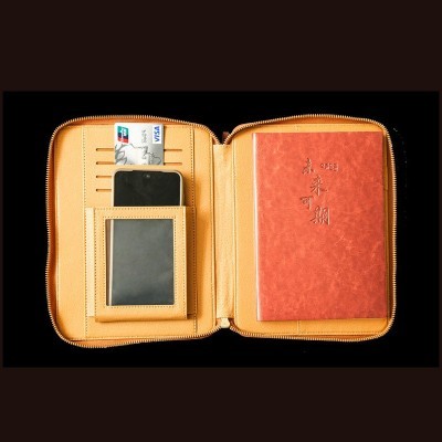 拉链包皮面笔记本高效会议记事本可商务定加logo办公文具记录本子图2