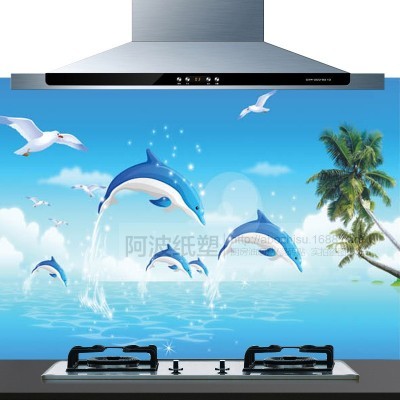 厨房防油贴纸 75*45彩色加厚防潮耐高温铝箔瓷砖贴墙画贴纸图5